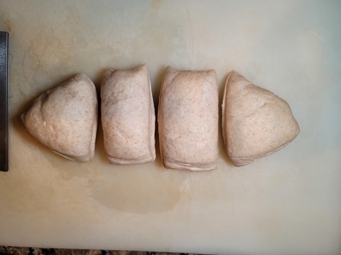 Sourdough Bagels Dough Cut Log